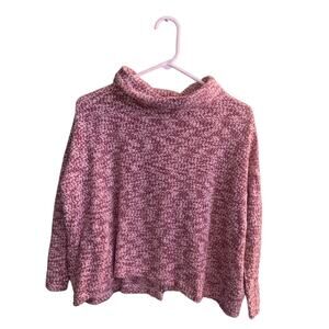 American Rag Red Burgundy Wine Oversized Sweater Open Back XS Cozy Cowl Neck